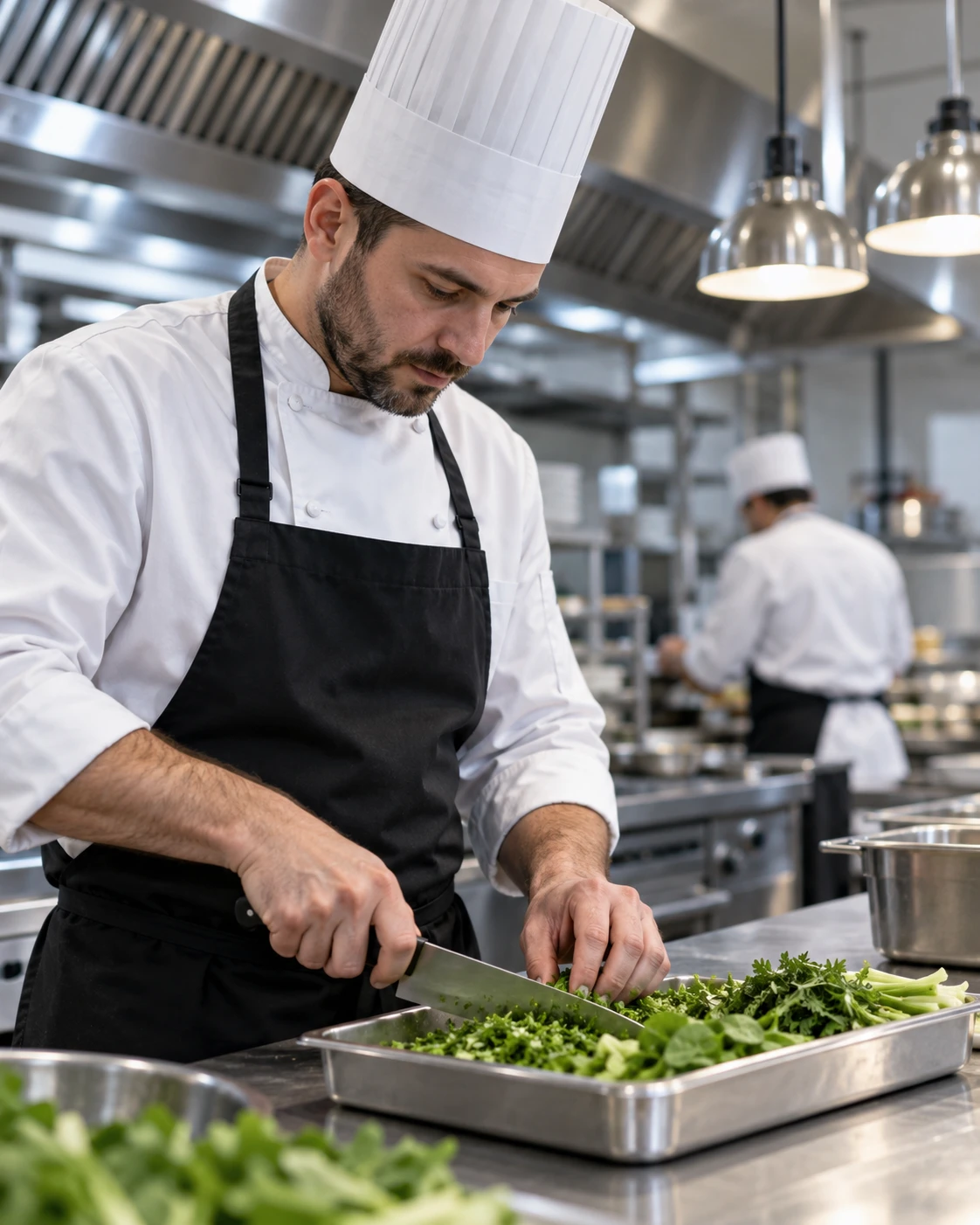 Chef working in a professional kitchen